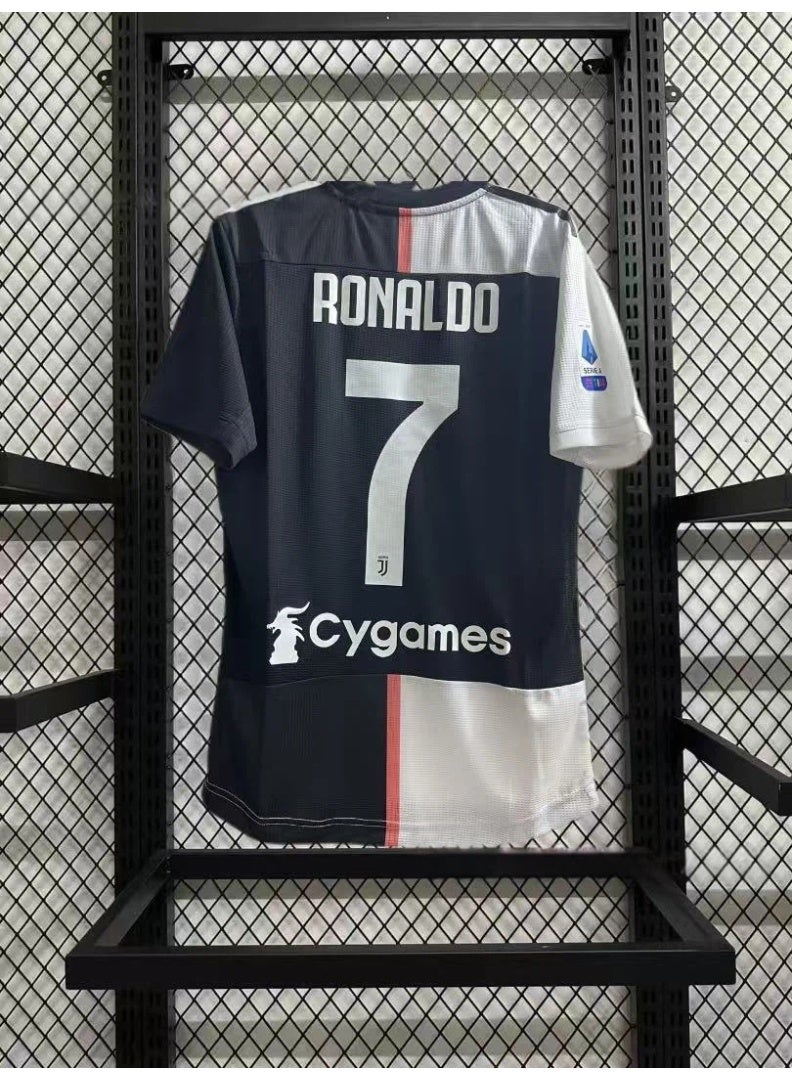 Juventus 2019-2020 Juventus home retro football uniform #7 RONALDO retro football jersey gift for fans and friends - Image 1